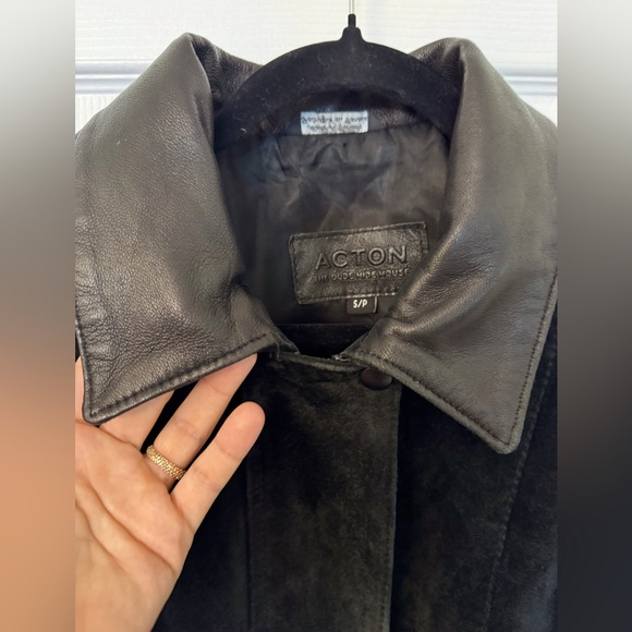 Vintage Black Suede & Soft Leather Jacket – Acton Old Hide House (Oversized Fit) - Picture 6 of 6